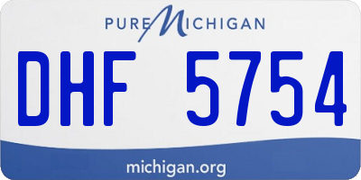 MI license plate DHF5754