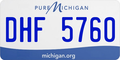 MI license plate DHF5760