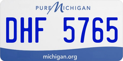 MI license plate DHF5765