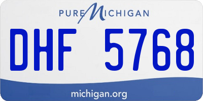 MI license plate DHF5768