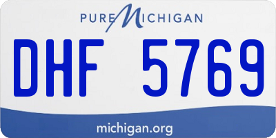 MI license plate DHF5769