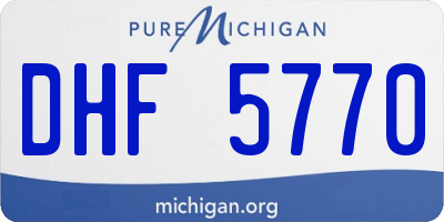 MI license plate DHF5770