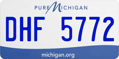 MI license plate DHF5772