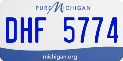 MI license plate DHF5774