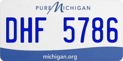 MI license plate DHF5786