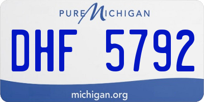 MI license plate DHF5792