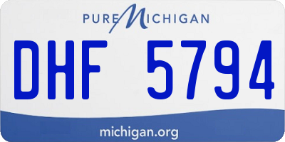 MI license plate DHF5794