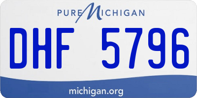 MI license plate DHF5796