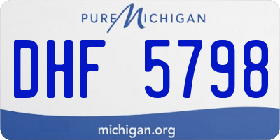 MI license plate DHF5798