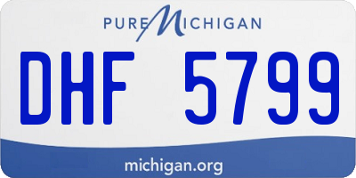 MI license plate DHF5799