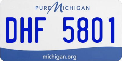 MI license plate DHF5801