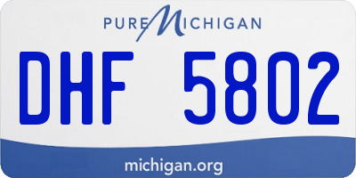 MI license plate DHF5802