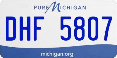 MI license plate DHF5807