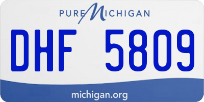 MI license plate DHF5809