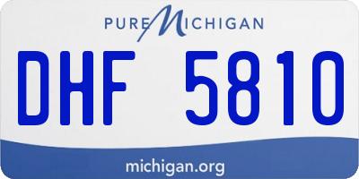 MI license plate DHF5810