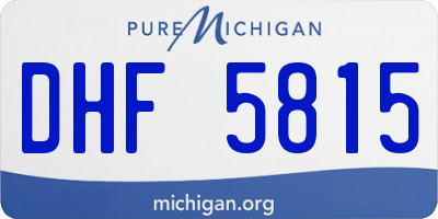 MI license plate DHF5815