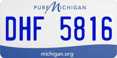 MI license plate DHF5816