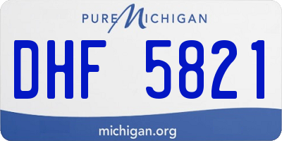 MI license plate DHF5821
