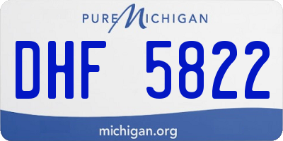 MI license plate DHF5822