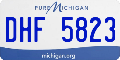 MI license plate DHF5823