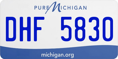 MI license plate DHF5830