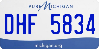 MI license plate DHF5834