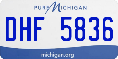 MI license plate DHF5836