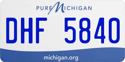 MI license plate DHF5840