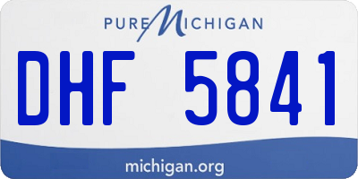 MI license plate DHF5841