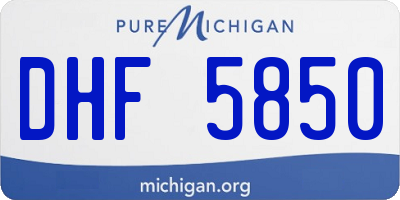 MI license plate DHF5850