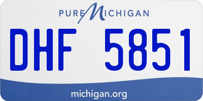 MI license plate DHF5851