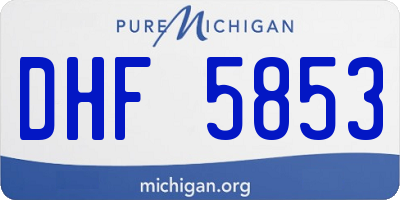 MI license plate DHF5853