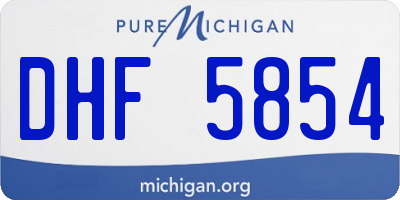 MI license plate DHF5854