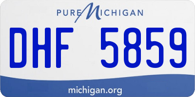 MI license plate DHF5859