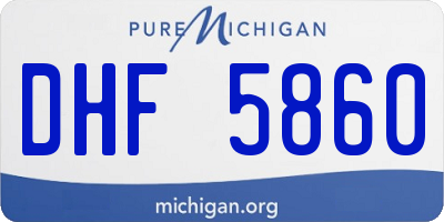 MI license plate DHF5860