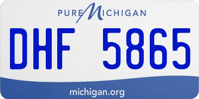 MI license plate DHF5865