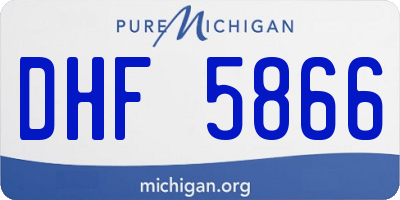 MI license plate DHF5866