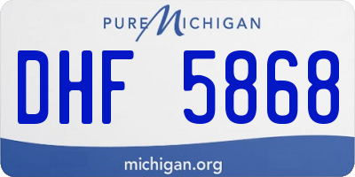 MI license plate DHF5868