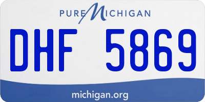 MI license plate DHF5869