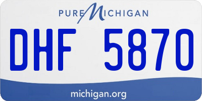 MI license plate DHF5870