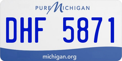 MI license plate DHF5871