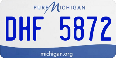MI license plate DHF5872