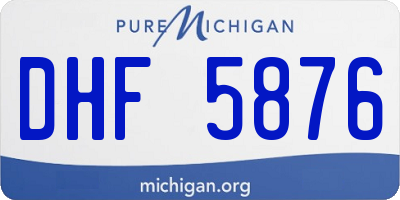 MI license plate DHF5876