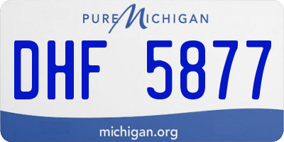 MI license plate DHF5877
