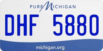 MI license plate DHF5880