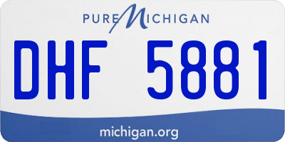 MI license plate DHF5881
