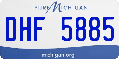 MI license plate DHF5885