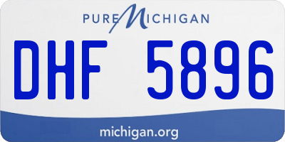 MI license plate DHF5896