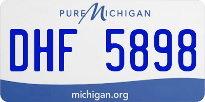 MI license plate DHF5898