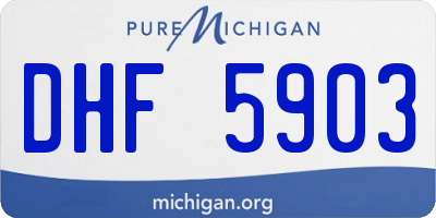 MI license plate DHF5903